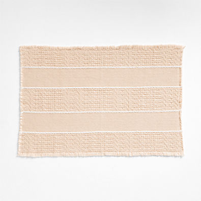 View Jacquard Stripe Undyed and Crisp White Bath Mat 24"x36" details