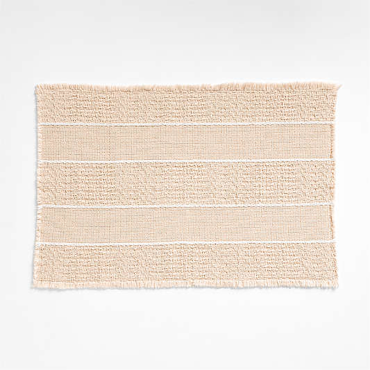 Jacquard Stripe Undyed and Crisp White Bath Mat 24"x36"