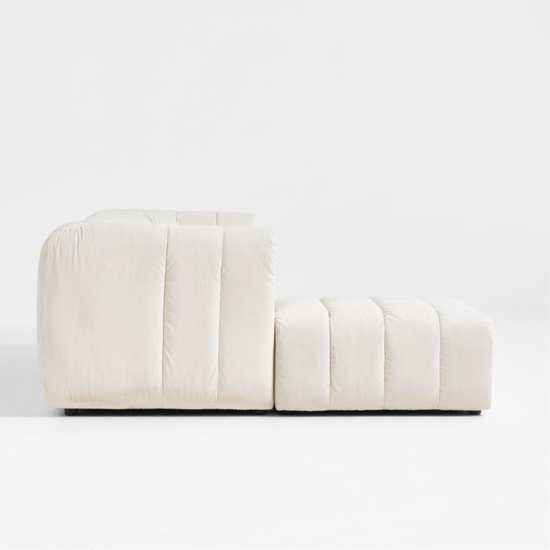 Jade Heathered Ivory 3-Piece Kids Puffer Modular Sofa + Ottoman - image 6 of 10