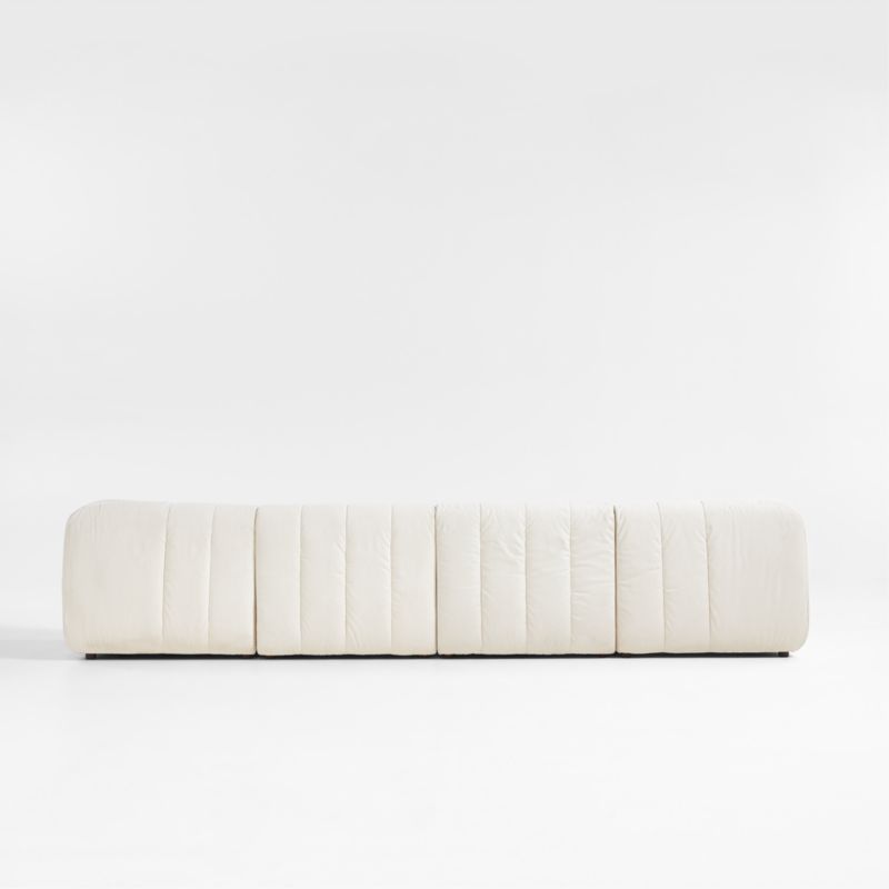 Jade Heathered Ivory 4-Piece Kids Puffer Modular Sofa - image 7 of 10