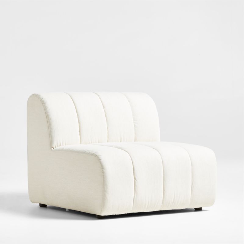 Jade Heathered Ivory Armless Upholstered Sectional Sofa - image 6 of 9