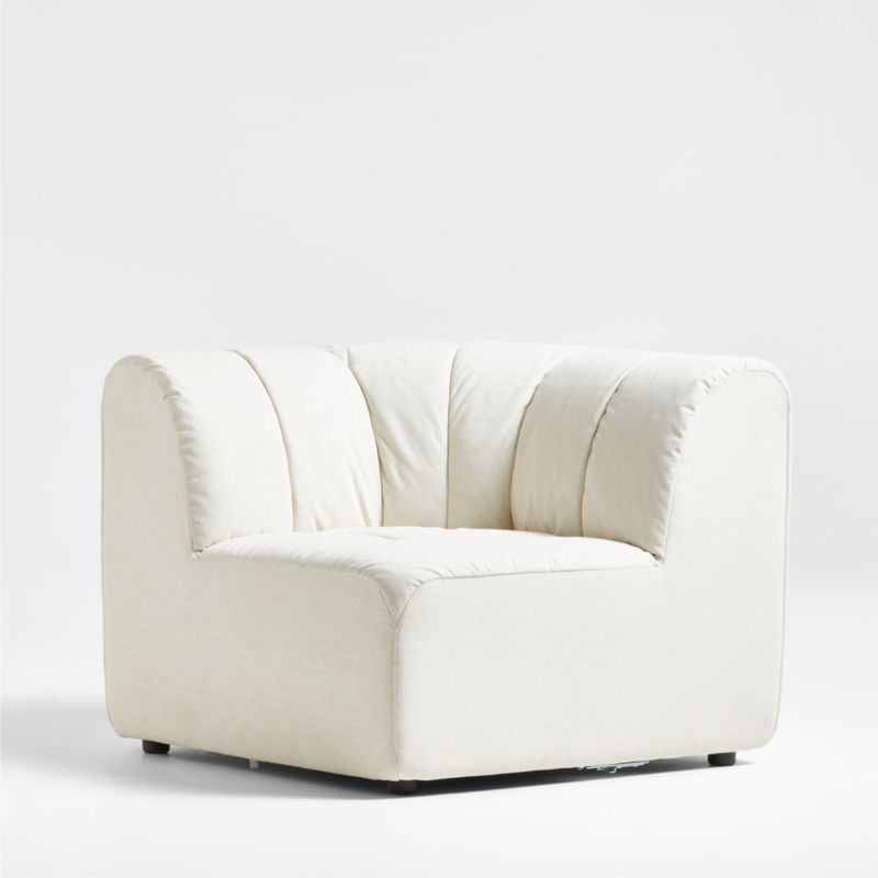 Jade Heathered Ivory Upholstered Corner Chair - image 0 of 7