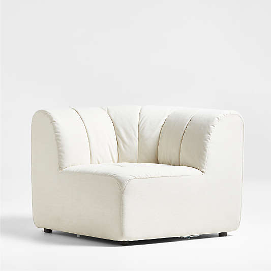 Jade Heathered Ivory Upholstered Corner Chair