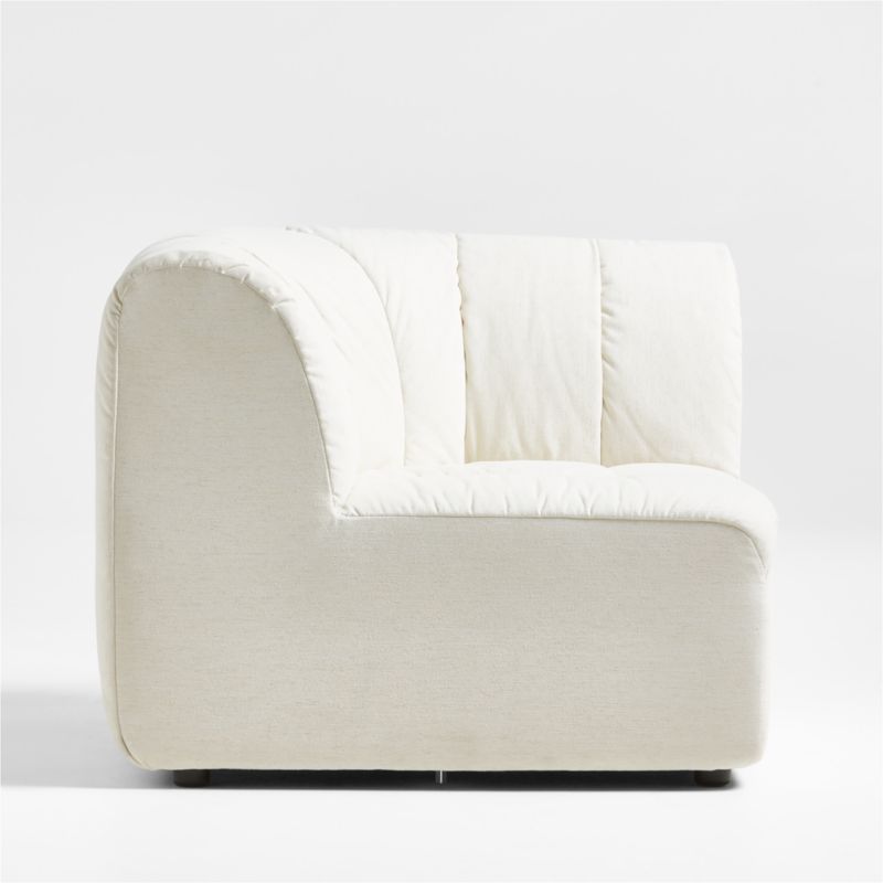 Jade Heathered Ivory Upholstered Corner Chair - image 5 of 7