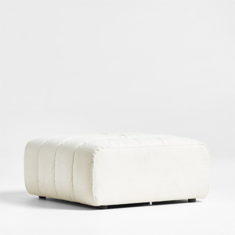 Jade Heathered Ivory Upholstered Ottoman - image 3 of 6