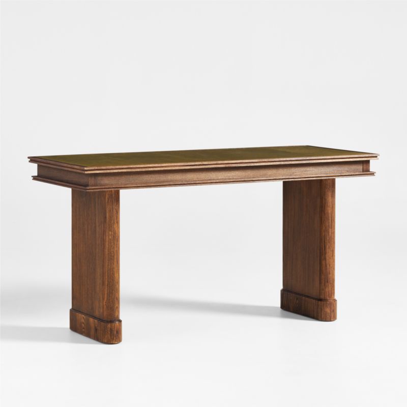 Jake Cocoa Leather and Elm Wood Desk with Drawers by Jake Arnold - image 8 of 12