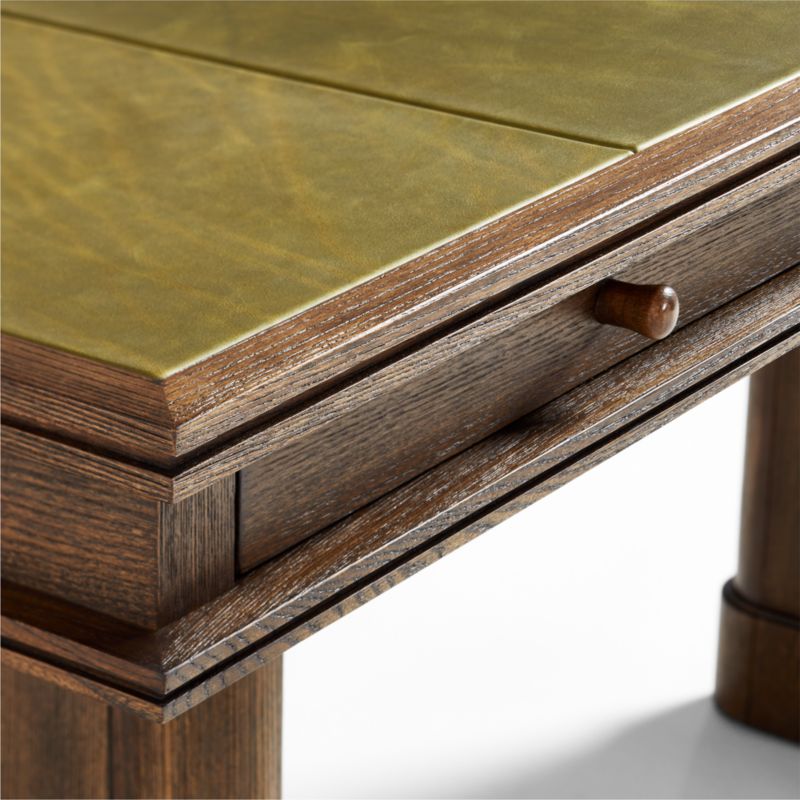 Jake Cocoa Leather and Elm Wood Desk with Drawers by Jake Arnold - image 11 of 12