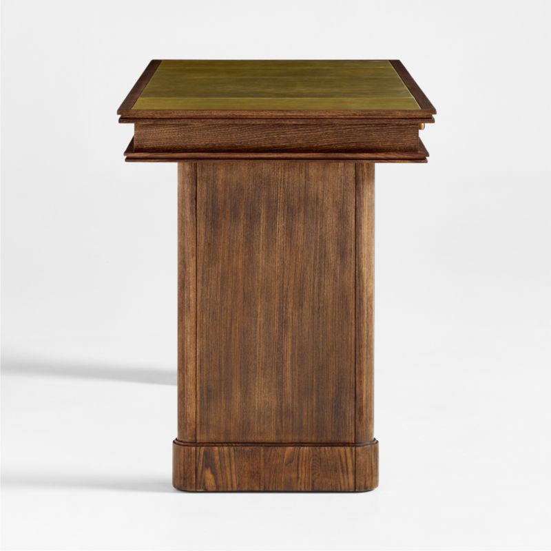 Jake Cocoa Leather and Elm Wood Desk with Drawers by Jake Arnold - image 7 of 12