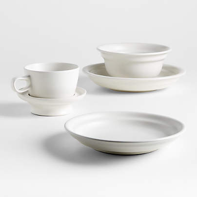 Jamesware White Stoneware 5-Piece Place Setting