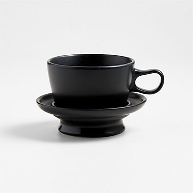 View Jamesware 16-oz. Charcoal Stoneware Cup and Saucer details