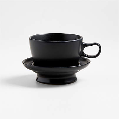 Jamesware 16-oz. Charcoal Stoneware Cup and Saucer