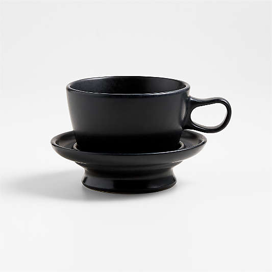 Jamesware 16-oz. Charcoal Stoneware Cup and Saucer