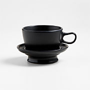Jamesware 16-oz. Charcoal Stoneware Cup and Saucer