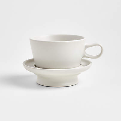 Jamesware 16-oz. White Stoneware Cup and Saucer