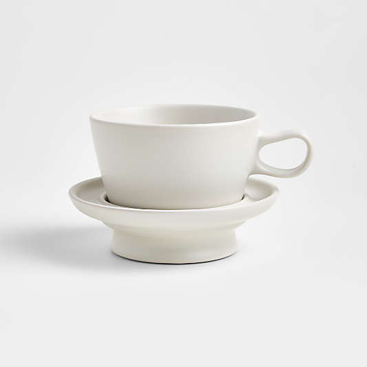 Jamesware 16-oz. White Stoneware Cup and Saucer