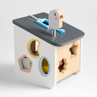 View Janod Sweet Cocoon Wooden Bird House Kids Shape Sorter Toy details
