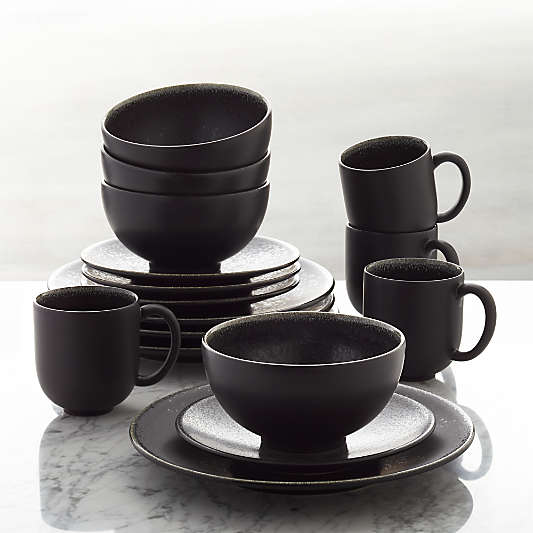 Jars Tourron Black 16-Piece Dinnerware Set