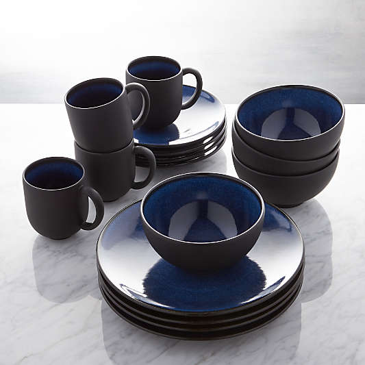 Jars Tourron Blue 16-Piece Dinnerware Set