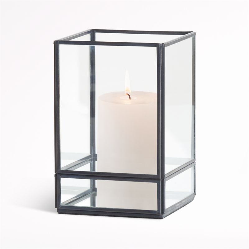 Jasper 625 Black Square Hurricane Candle Holder Crate And Barrel