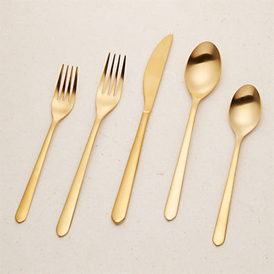View Jasper Satin Gold 20-Piece Flatware Set details