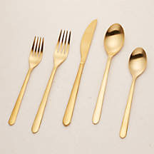 Jasper Holiday Gold 20-Piece Flatware Set + Reviews | Crate & Barrel