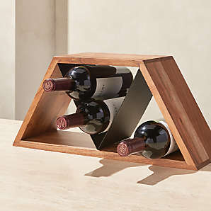 S/2 Wood Wine Box Carrying Case Single Wine Bottle Wooden Wine Gift Box Holder 
