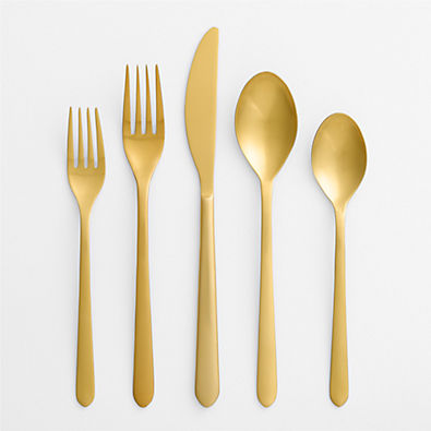 View Jasper Satin Gold 20-Piece Flatware Set details