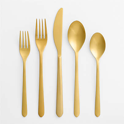 Jasper Satin Gold 20-Piece Flatware Set