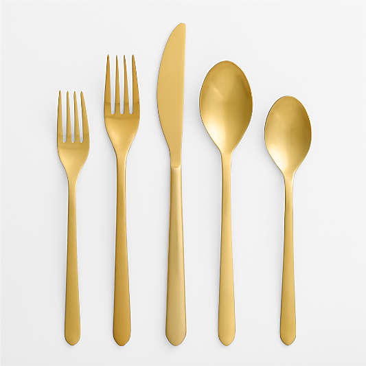 Jasper Satin Gold 20-Piece Flatware Set