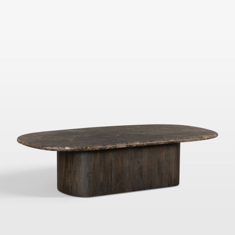 Jayda Brown Marble 65" Pedestal Coffee Table - image 4 of 8