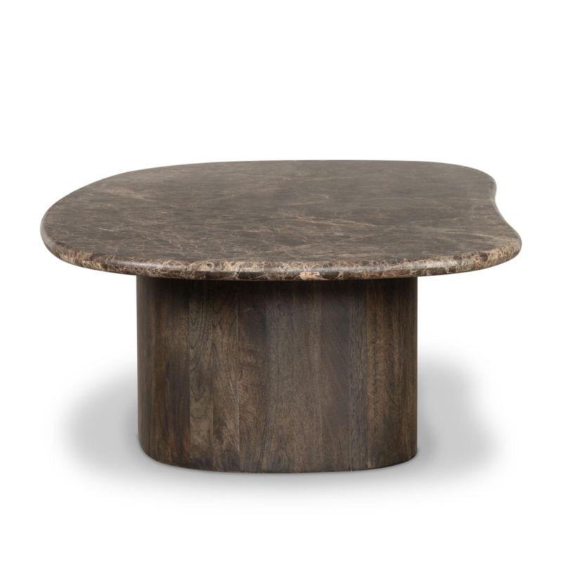 Jayda Brown Marble 65" Pedestal Coffee Table - image 5 of 8