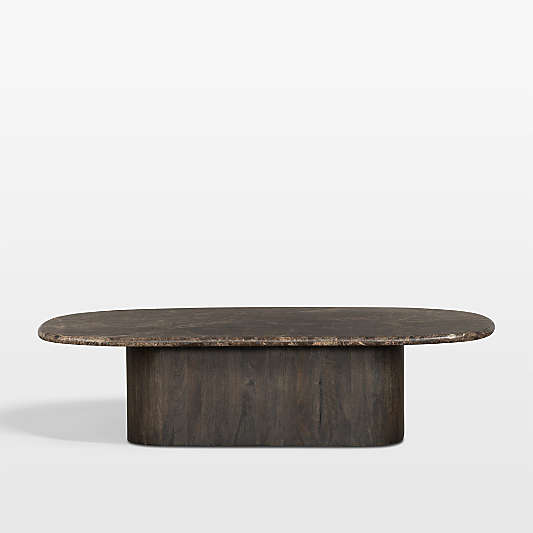 Jayda Brown Marble 65" Pedestal Coffee Table