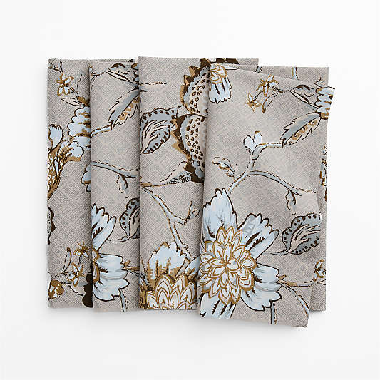 Jacobean Floral Cotton Dinner Napkin, Set of 4