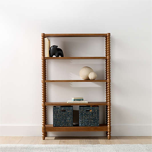 Jack 30" Hazelnut Ash Wood 4-Shelf Tall Kids Bookcase