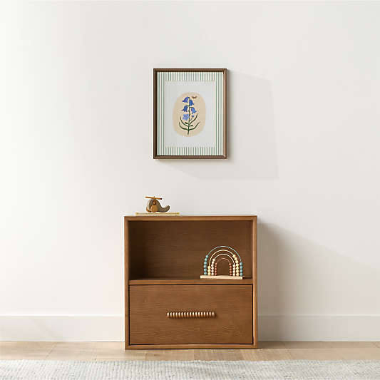 Jack 30" Hazelnut Ash Wood Modular Kids Bookcase with Drawer