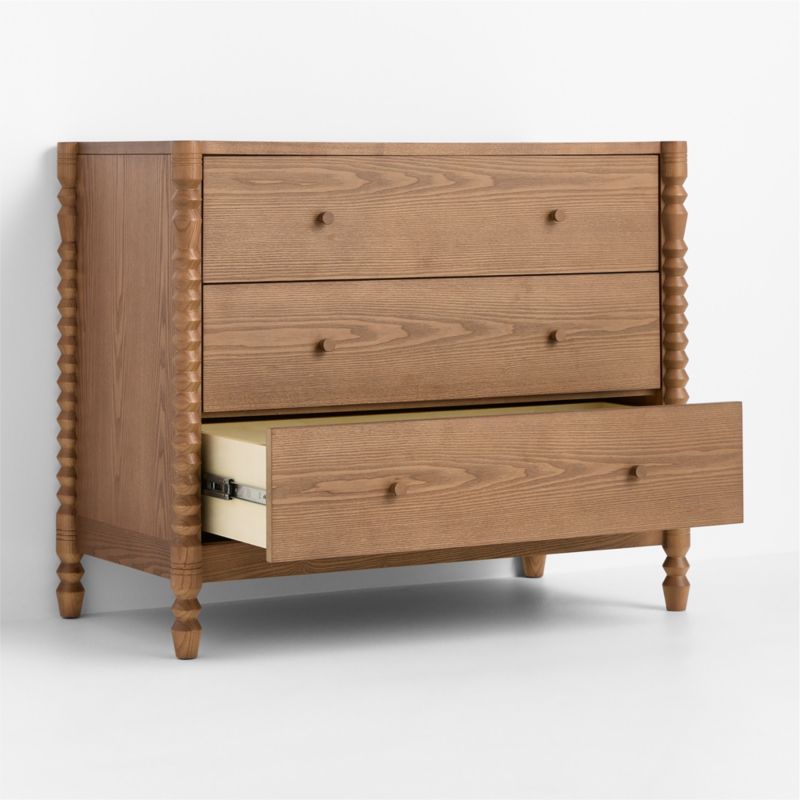 Jack 39" Hazelnut Ash Wood Narrow 3-Drawer Kids Dresser - image 2 of 6