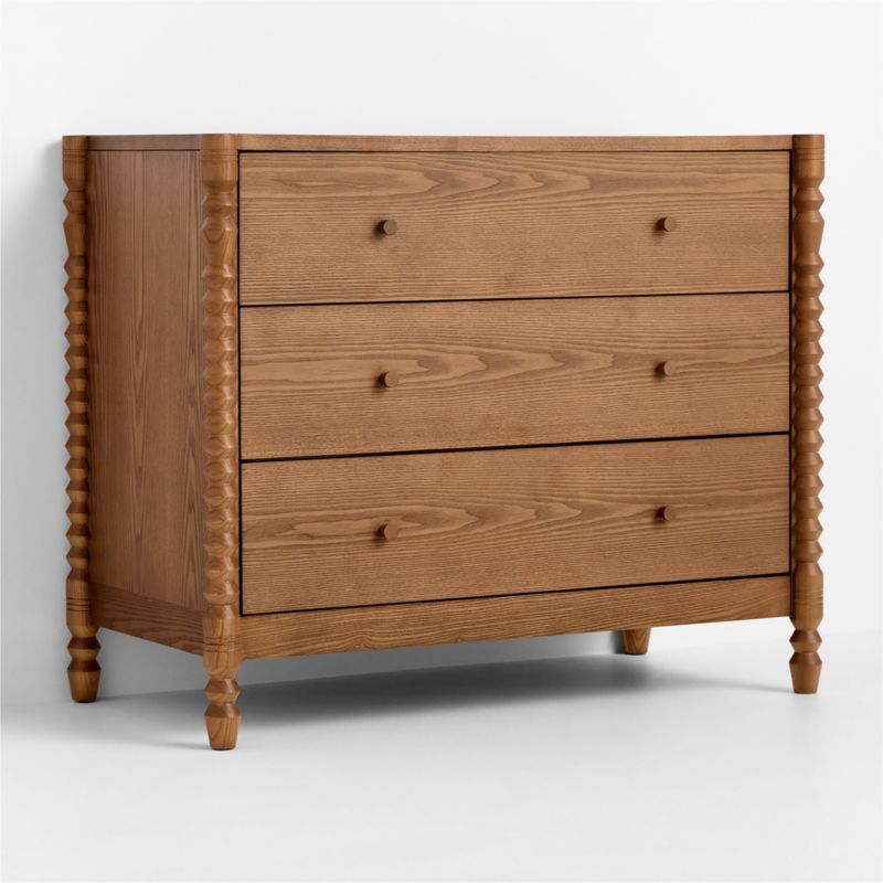 Jack 39" Hazelnut Ash Wood Narrow 3-Drawer Kids Dresser - image 4 of 6