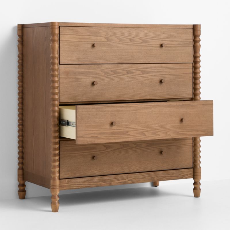 Jack 39" Hazelnut Ash Wood Tall 4-Drawer Kids Dresser - image 3 of 6