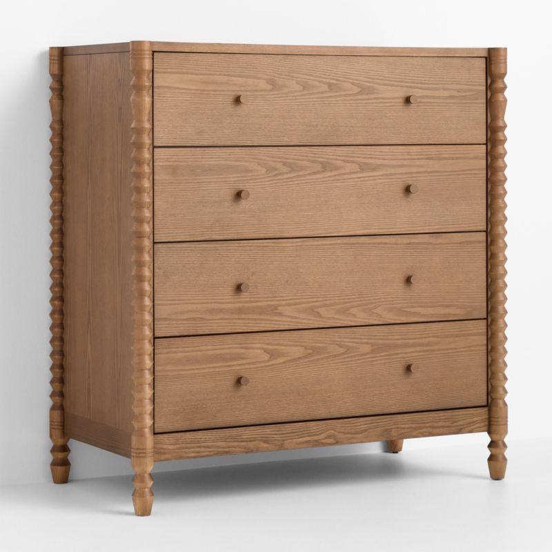 Jack 39" Hazelnut Ash Wood Tall 4-Drawer Kids Dresser - image 2 of 6