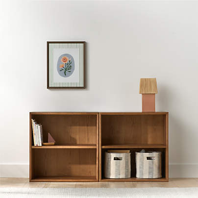 Jack Set of 2 Hazelnut Ash Wood Modular Kids Open Bookcases