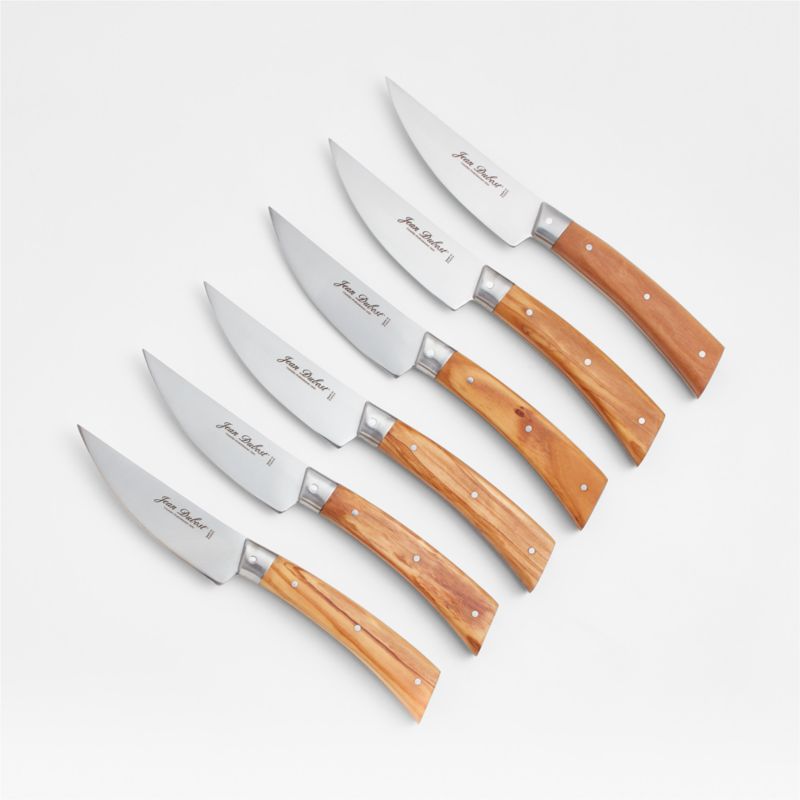 Jean Dubost Bistronomie Set of 6 Olivewood Steak Knives in Box