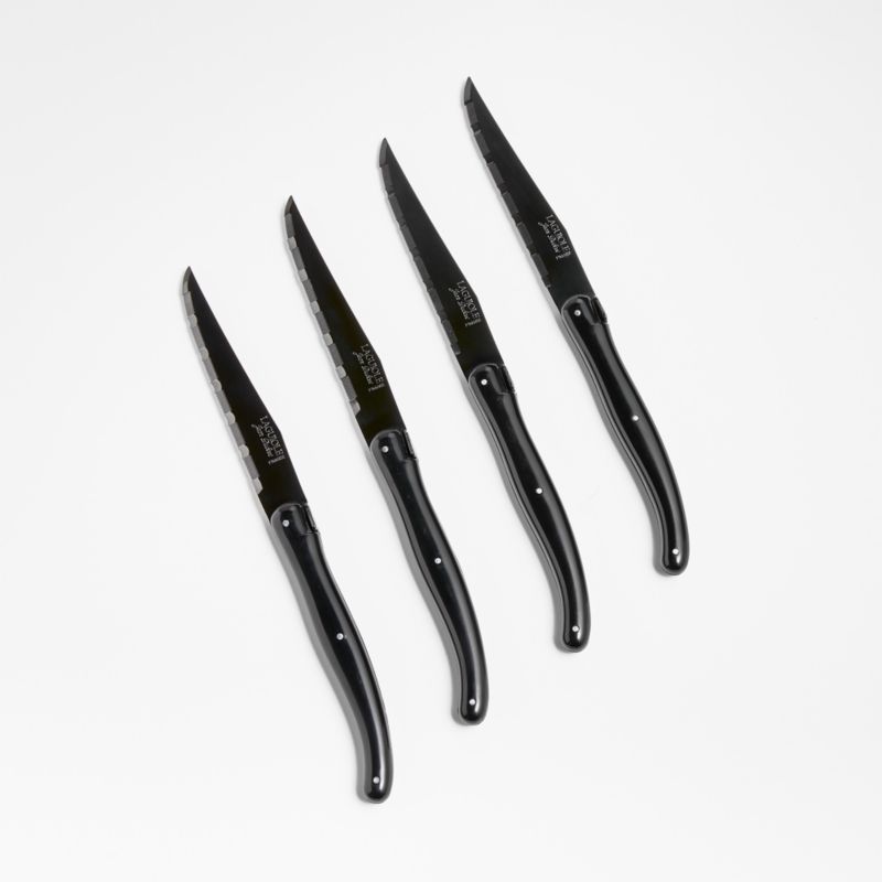 Jean Dubost Laguiole ® New Age Black Steak Knives, Set of 4