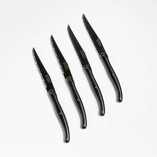 Jean Dubost Laguiole ® New Age Black Steak Knives, Set of 4