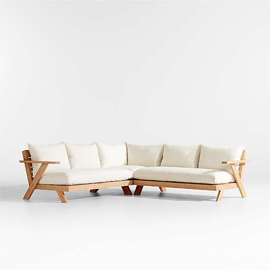 Jeannie Right Arm Teak Outdoor Sofa by Leanne Ford