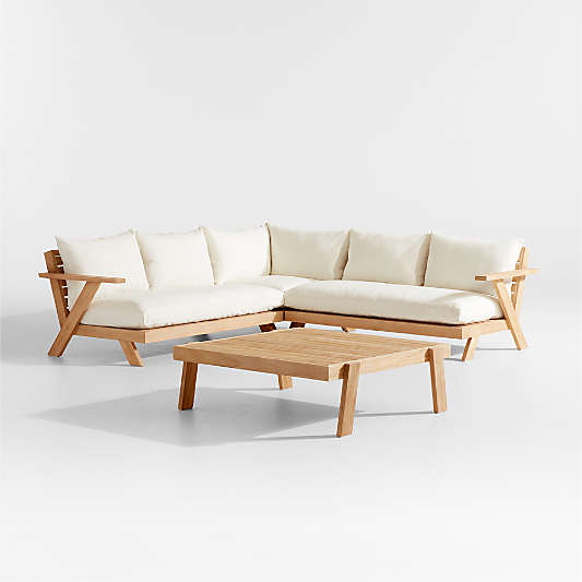 Jeannie Right Arm Teak Outdoor Sofa by Leanne Ford