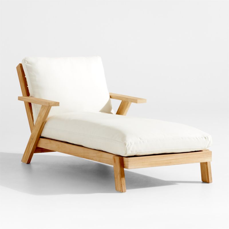 Jeannie Teak Outdoor Chaise Lounge by Leanne Ford Crate & Barrel