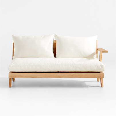 Jeannie Right Arm Teak Outdoor Sofa by Leanne Ford