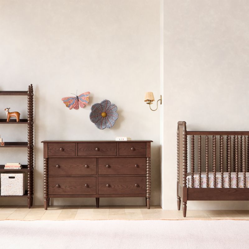 Jenny Lind 54" Deep Brown Wood Wide 7-Drawer Kids Dresser - image 7 of 15