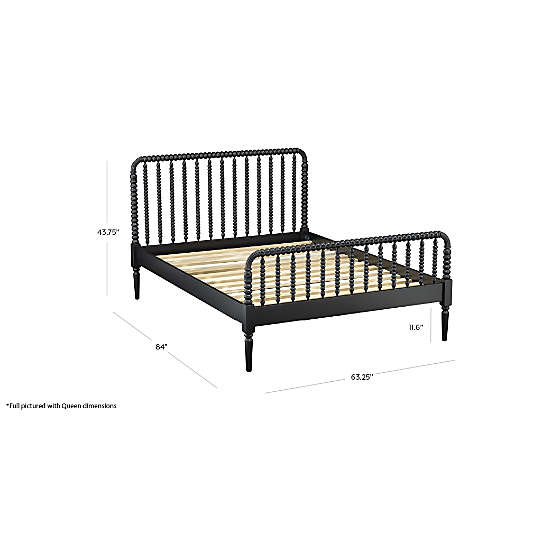 Jenny Lind Black Wood Spindle Kids Queen Bed