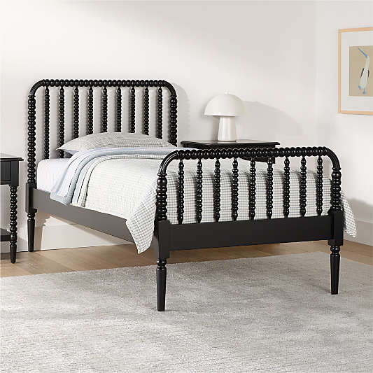 Jenny Lind Black Wood Spindle Kids Bed